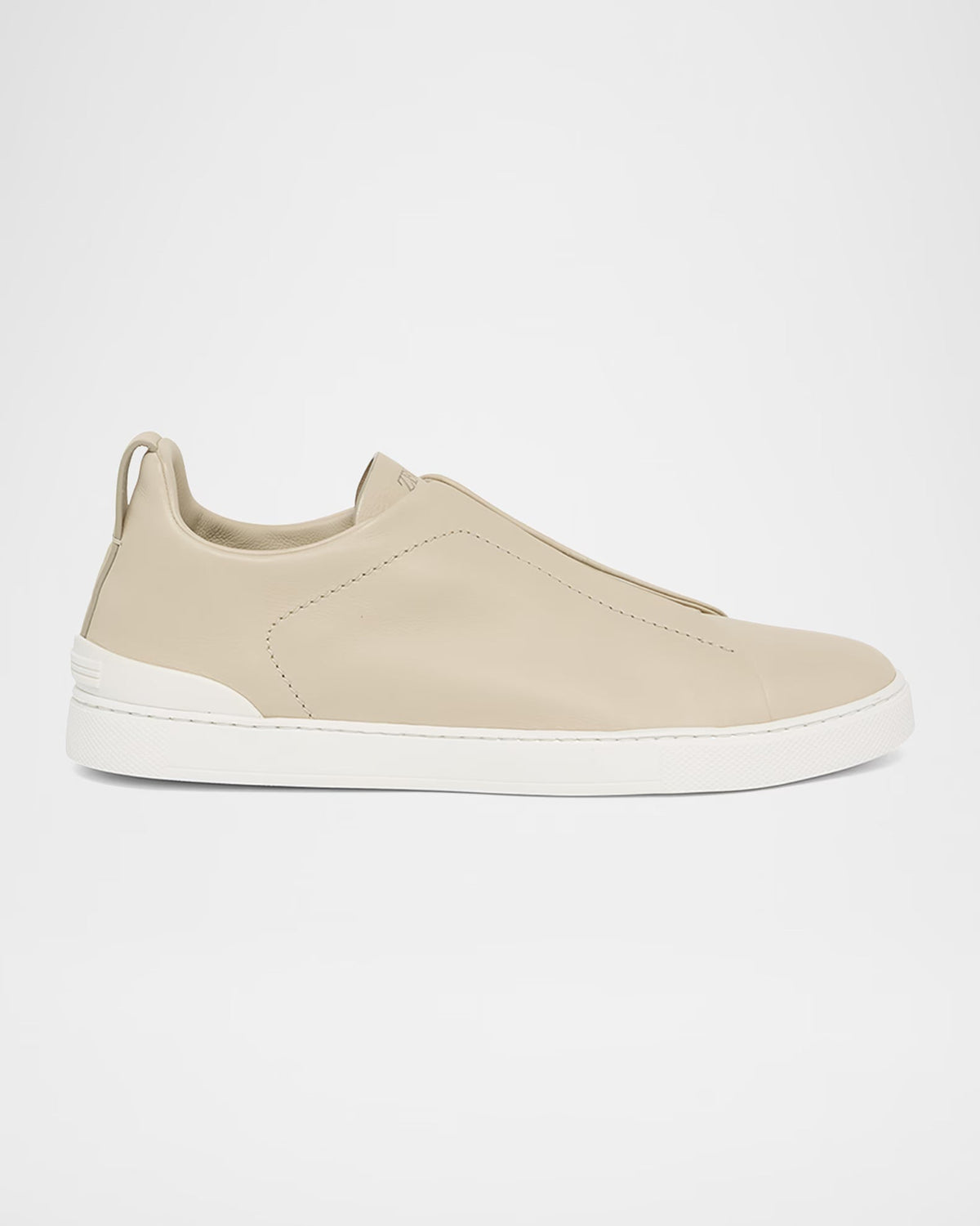 Triple Stitch Deerskin Leather Slip-On Sneakers